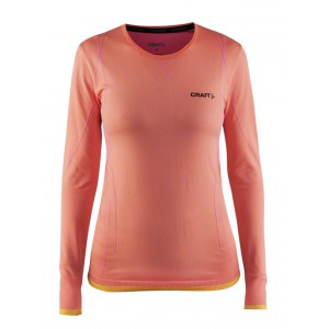 Dámské triko Craft Active Comfort dl.rukáv růžová s oranžovou melír
