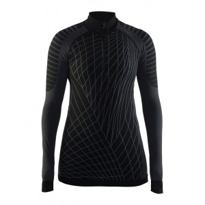 Dámské triko Craft Active Intensity se zipem černá s bílou