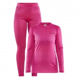 Dámský set Craft Core Warm Baselayer triko a spodky růžová