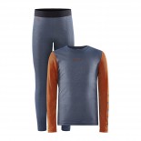 Dětský set Craft Core Warm Baselayer Junior 2-pack modrá s oranžovou