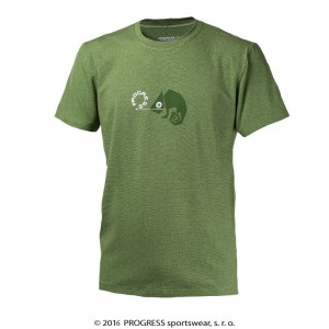Pánské triko Progress Barbar Chameleon zelená melír