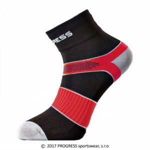 Ponožky Progress Cycling černá s červenou