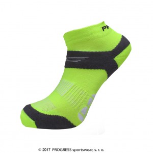 Ponožky Progress Running Sox žlutá reflexní se šedou