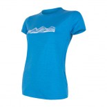 Dámské triko Sensor Merino Active PT Mountains kr.rukáv modrá