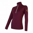 Dámská mikina Sensor Merino Upper se zipem Port red
